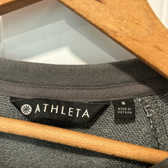 Athleta Women’s Studio Cinch Sweatshirt Dress Gray Heather comfort-core, small - Picture 4 of 7